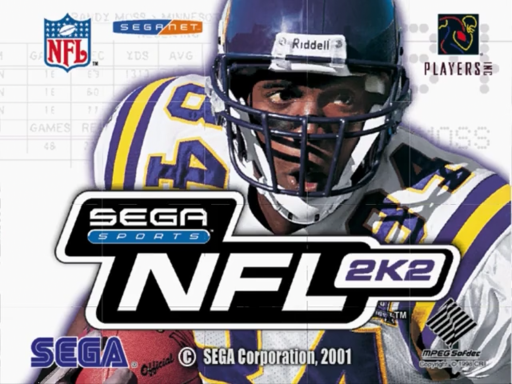 NFL 2K2 title screen for Sega Dreamcast